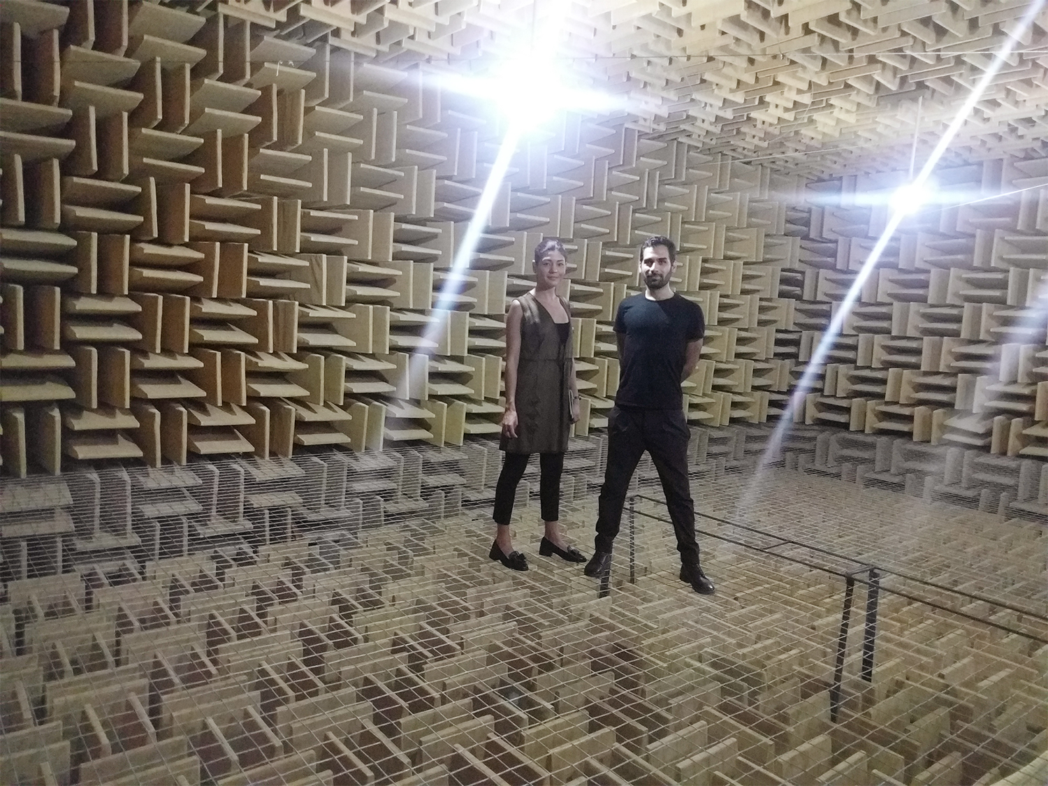 Serene Audio founders in anechoic chamber